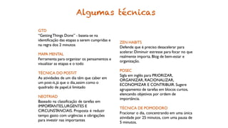 “APAGAR INCÊNDIOS”
Geralmente concentramos nas atividades urgentes. Elas demandam nossa
atenção pois as consequências de não resolvê-las são imediatas.
CUIDADO!
Não deixe uma atividade importante se transformar em urgente! Como?
1.Prevendo possíveis cenários futuros
Zona de influência x Zona de preocupação
Stephen Covey - Os 7 hábitos da pessoas altamente
eficazes
2. Evitando os 10 erros mais comuns da
gestão do tempo
URGENTE OU IMPORTANTE?
 