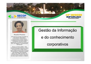 Gestão, Informação e Conhecimento Corporativo