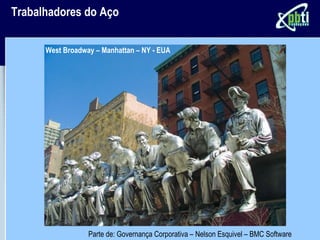 Trabalhadores do Aço

      West Broadway – Manhattan – NY - EUA




                  Parte de: Governança Corporativa – Nelson Esquivel – BMC Software
 