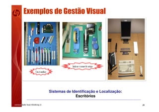 31
Exemplos de Gestão Visual
Sistemas de Identificação e Localização:
Escritórios
 