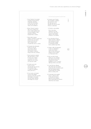 119
O texto como centro das experiências no ensino da língua
Unidade3
 