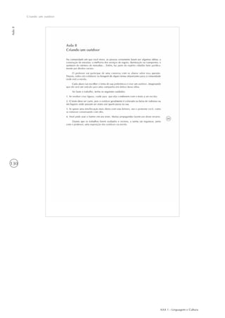 AAA 1 - Linguagem e Cultura
130
Criando um outdoor
Aula8
 