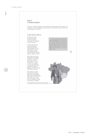 AAA 1 - Linguagem e Cultura
28
O dialeto popular
Aula4
 