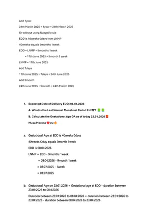 Accurate Gestational Age Calculation Methods and Clinical Applications ...