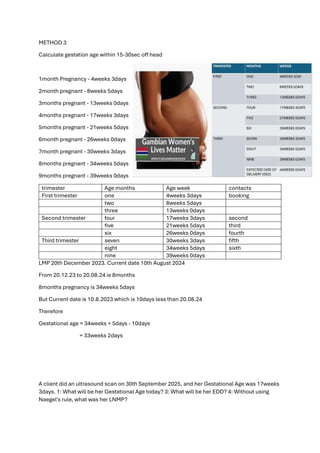 Accurate Gestational Age Calculation Methods and Clinical Applications ...
