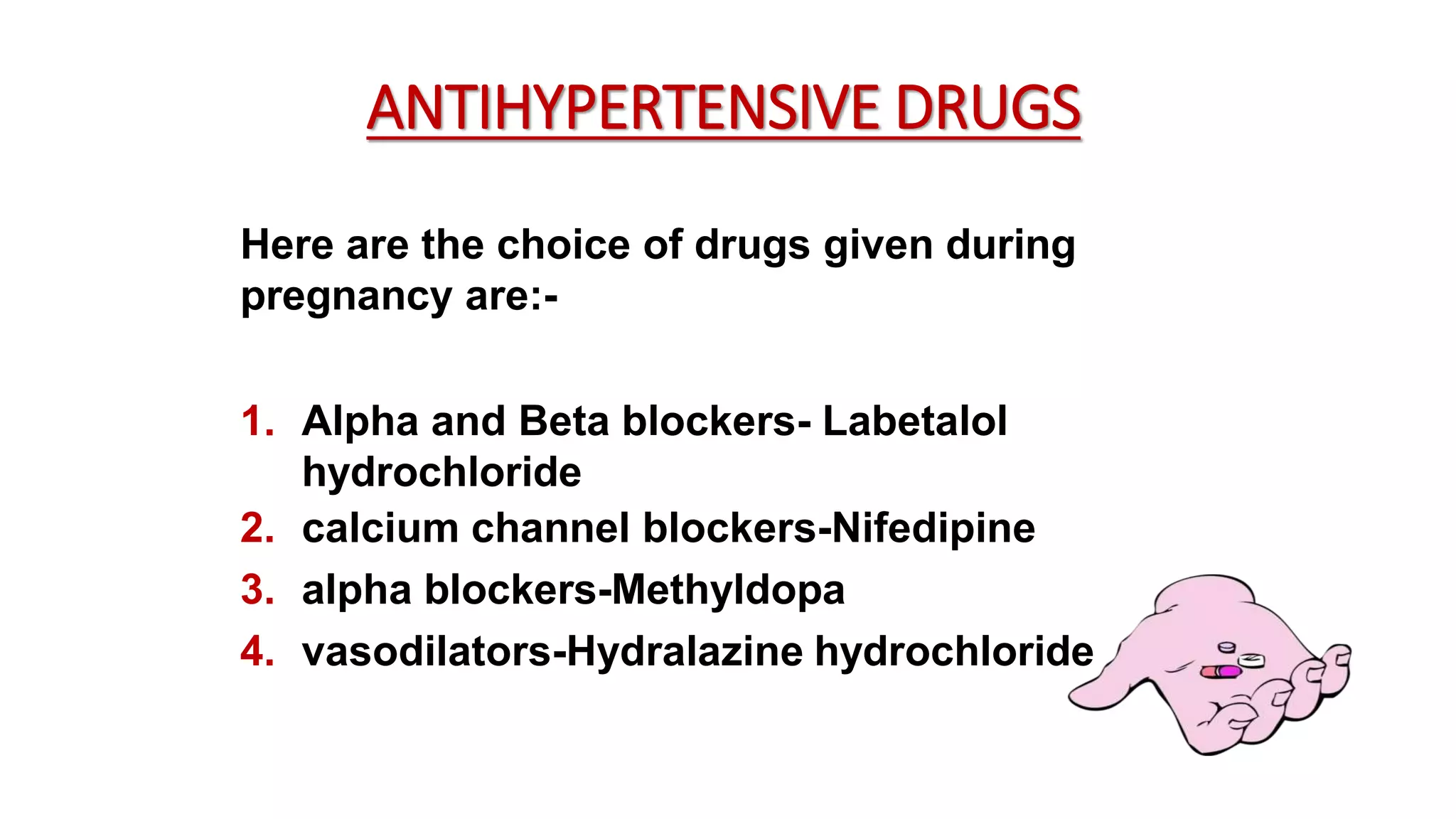 Gestational hypertension -antihypertensive drugs. | PPTX