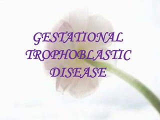 GESTATIONAL
TROPHOBLASTIC
DISEASE
 