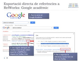 Precaucions
Sempre que s'obtenen les dades
de forma automàtica revisar que
la informació introduïda és
correcta (dates, numeració,
autors, ...)
[!]
25
 