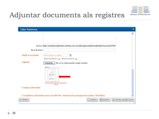 Exportació individual
• Un cop realitzada la recerca visualitzar el registre
complet
38
 
