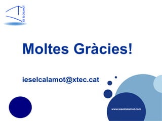 Company
 LOGO




Moltes Gràcies!
ieselcalamot@xtec.cat


                        www.ieselcalamot.com
 