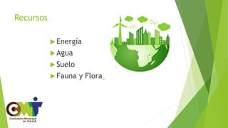 Recursos
 Energía
 Agua
 Suelo
 Fauna y Flora.
 