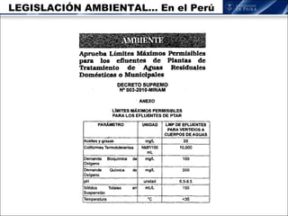LEGISLACIÓN AMBIENTAL… En el Perú 