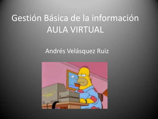 Gestión Básica de la información
         AULA VIRTUAL

        Andrés Velásquez Ruiz
 