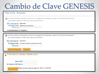Cambio de Clave GENESIS
 