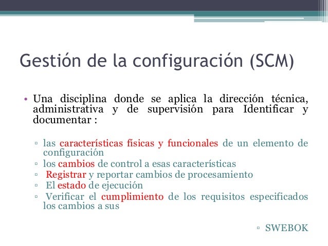 Gestión de la configuración