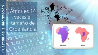 África es 14
veces el
tamaño de
Groenlandia
 