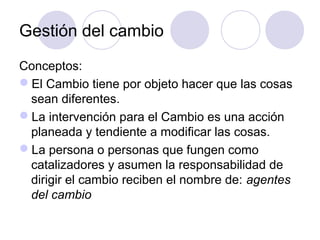 Gestión del cambio | PPT