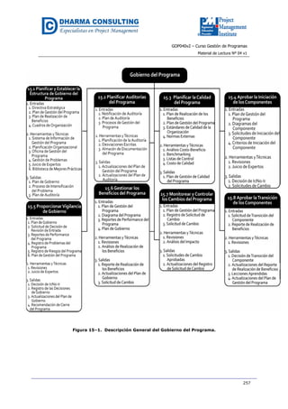GOP040v2 – Curso Gestión de Programas
Material de Lectura Nº 04 v1
257
Figura 15–1. Descripción General del Gobierno del Programa.
 