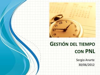 GESTIÓN DEL TIEMPO
          CON PNL
          Sergio Anarte
           30/06/2012
 