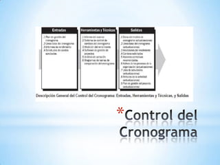 Control del Cronograma