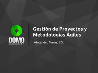 Gestión de Proyectos y
Metodologías Ágiles
Alejandro Varas, IIG.
 
