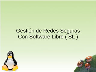 Gestión de Redes Seguras
Con Software Libre ( SL )

 