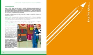 Sabías que...
                                 LA Gestión de los Residuos según el Convenio MARPOL



     Instalaciones portuarias

     Según el art. 4.1 del RD 1381/2002, de 20 de diciembre, los puertos españoles dispondrán de
     instalaciones adecuadas para la recepción de los desechos generados por los buques, que satisfagan
     las necesidades de los buques que habitualmente utilicen el puerto y de aquellos tipos de buques
     que, aunque no utilicen habitualmente el puerto, participen en el tráfico más relevante de mercancías
     con dicho puerto, sin causarles demoras innecesarias.

     Atendiendo al tipo de residuos generados por este tipo de buques las instalaciones receptoras de
     residuos tienen que ser:

     MARPOL I Tipo C contenedores que reciben desechos de las sentinas de la cámara de máquinas o
     de los equipos de depuración de combustible, los filtros usados y los residuos de aceites de motor,
     transmisión y lubricantes, considerados todos ellos residuos peligrosos.

     MARPOL V contenedores que reciben las basuras sólidas no tengan la calificación de peligrosas,
     incluyendo artes y aparejos en desuso, restos de cajas de madera y poliespan, etc.

     Otros desechos y residuos: esto
     abarca contenedores para los de-
     sechos o residuos no incluidos en
     las anteriores categorías y de los
     que el buque tenga necesidad de
     desprenderse. Se incluyen mate-
     riales tales como pilas y baterías
     desechadas, envases que contie-
     nen o están contaminadas con
     sustancias peligrosas, restos de
     material procedentes de obras
     de mantenimiento realizadas a
     bordo (aparatos eléctricos, forros
     de aislamiento térmico, restos de
     revestimiento de pintura), etc.

     El Convenio MARPOL 73/78 es-
     tablece la obligatoriedad de dis-
     poner de servicios en los puertos
     para la recepción de todos estos
     contaminantes. De no existir, de-
     mande su instalación a la entidad
     gestora del puerto, comunicán-
     dolo lo antes posible al personal
     de las oficinas del mismo.




20
                                                                                                             21            21
 