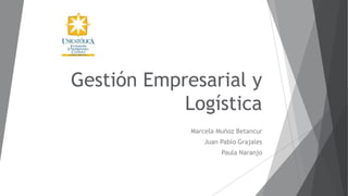 Gestión Empresarial y
Logística
Marcela Muñoz Betancur
Juan Pablo Grajales
Paula Naranjo
 
