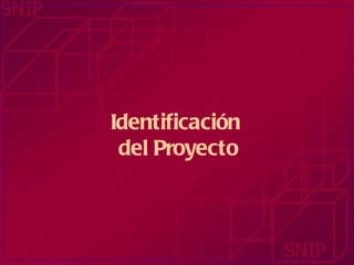 Identificación  del Proyecto 