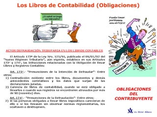 Los Libros de Contabilidad (Obligaciones)
OBLIGACIONES
DEL
CONTRIBUYENTE
 