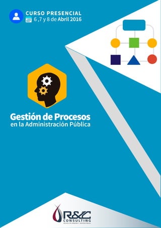 CURSO PRESENCIAL
6 ,7 y 8 de Abril 2016
en la Administración Pública
GestióndeProcesos
 