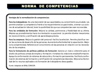 NORMA  DE COMPETENCIAS 