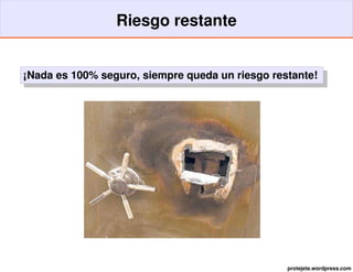 Riesgo restante


¡Nada es 100% seguro, siempre queda un riesgo restante!




                                                 protejete.wordpress.com
 