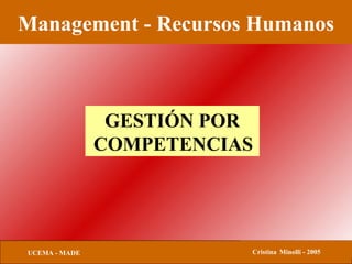 Management - Recursos Humanos UCEMA - MADE  Cristina   Minolli - 2005 GESTIÓN POR COMPETENCIAS   