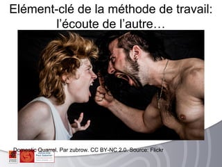 Elément-clé de la méthode de travail:
        l’écoute de l’autre…




Domestic Quarrel. Par zubrow. CC BY-NC 2.0. Source: Flickr
 