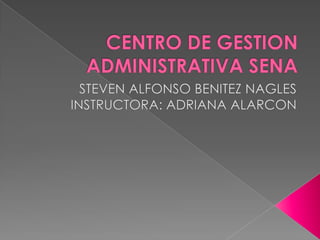 CENTRO DE GESTION ADMINISTRATIVA SENA STEVEN ALFONSO BENITEZ NAGLES INSTRUCTORA: ADRIANA ALARCON 
