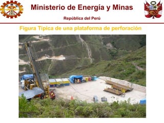 Ministerio de Energía y Minas
República del Perú
Figura Típica de una plataforma de perforación
 