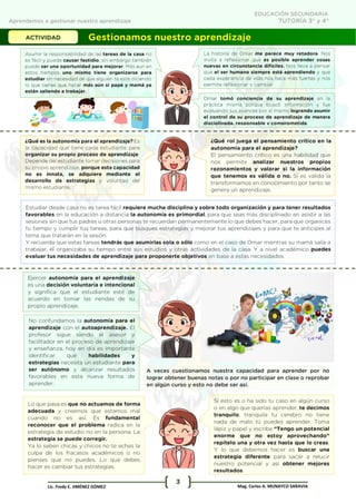 Gestionar nuestros aprendizajes SEMANA 13