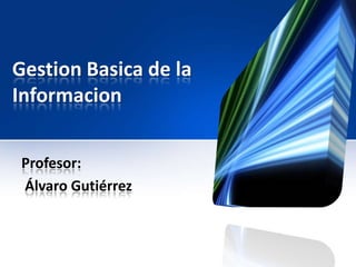 Gestion Basica de la
Informacion


 Profesor:
 Álvaro Gutiérrez
 