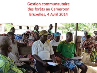 Gestion communautaire
des forêts au Cameroon
Bruxelles, 4 Avril 2014
 
