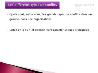 C’est une définition qui rend compte de toute activité dans une organisation et du moment où l’interaction entre deux parties « franchit la ligne et se transforme en conflitDe la plus subtile contestation …… à l’hostilité ouverteDéfinir globalement