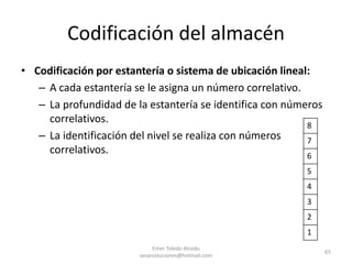 Salidas verificación(Expedición)Zona destinada a depositar, agrupar, controlar adecuadamente los productos a expedir, antes de la carga del vehículo en el cual se enviara esa mercancía a los clientes.			Criterios a tener en cuenta:N° de clientes de servicio diarioHorario de servicio a clientesN° de pedidos medioCostes a tener en cuenta:ManipulaciónEspacioAdministrativoOtros factores a satisfacer:Disminución de erroresProductividad operariosN° de líneas por pedidoEmer Toledo Alcedo sesarsoluciones@hotmail.com56