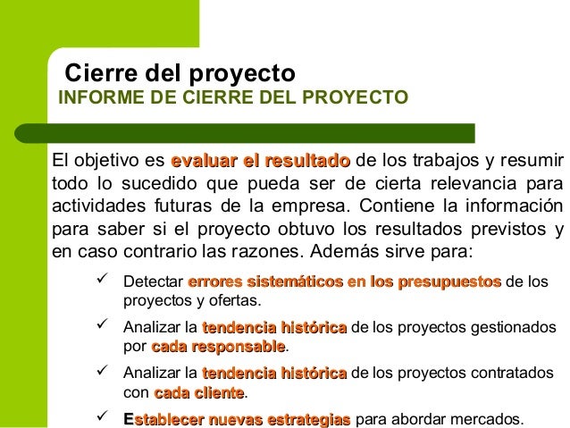 Gestion de cierre