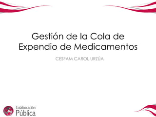 Gestión de la Cola de
Expendio de Medicamentos
       CESFAM CAROL URZÚA
 