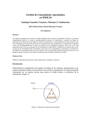 Gestión de Conocimiento Agronómico
                                  en WEB 2.0
              Santiago Gonzalez Venzano y ...