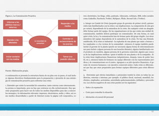 Figura 2. La Comunicación Proactiva
Fuente: Elaboración propia.
A continuación se presenta la estructura básica de un plan con 10 pasos, el cual inclu-
ye algunas directrices fundamentales para la preparación y ejecución de una estrate-
gia de comunicación proactiva para enfrentar una crisis:
1. Entender que existe la necesidad de comunicar, tanto externa como internamente.
La prensa es importante, pero no hay que centrarse en ella exclusivamente. Hay que
estar preparados para hacer uso de todos los medios disponibles para dar a conocer
los mensajes y la información relevante: impresos, electrónicos, audio y video, así co-
mo medios desarrollados a partir de Internet (como la página web corporativa, co-
rreo electrónico, los blogs, wikis, podcasts, videocasts, webinars, RSS, redes sociales
como LinkedIn, Facebook, Twitter, MySpace, Flickr, Second Life y Twitter).
2. Integre un Comité de Crisis (pequeño grupo de gerentes de primer nivel), quienes
estén más familiarizados con la crisis y sus implicaciones. La composición de este gru-
po variará, dependiendo de la naturaleza de la crisis. En cualquier crisis un abogado
debe formar parte del equipo. En las organizaciones en las que exista una unidad de
comunicación, también deberá participar un comunicador. De esta forma, en cual-
quier crisis, la ley y la comunicación han de formar parte del grupo elegido. Los otros
miembros del equipo dependerán de la naturaleza de la crisis. No hay una fórmula
establecida. Si la crisis es industrial –la explosión de una planta que mate o lesione a
los empleados o a los vecinos de la comunidad– entonces el equipo también puede
incluir al gerente de la planta (puede ser necesaria alguna forma de telecomunicacio-
nes para incluir a alguna persona de una locación distante), alguien familiarizado con
el producto en cuestión, alguna persona de la gerencia comercial, alguien que conoz-
ca de las implicaciones médicas -quizá el médico de una planta o de la compañía-. Si
la crisis tiene implicaciones financieras (adquisiciones, despojo, toma de poder hos-
til, etc.), entonces habrá de formarse un equipo diferente con los representantes jurí-
dicos y de comunicaciones en el centro. Agreguen a su jefe ejecutivo financiero, el ge-
rente de recursos humanos y un ejecutivo comercial senior. Cada crisis es diferente,
así que hay que estar preparados para formar equipos diferentes para crisis diferen-
tes.
3. Determine qué efectos inmediatos y potenciales tendrá la crisis en todas las au-
diencias, externas e internas; por ejemplo: el público (local, nacional, mundial), los
clientes, empleados, accionistas, autoridades gubernamentales, jubilados y proveedo-
res. Los efectos negativos de una crisis pueden ser los siguientes:
• Daño a la reputación
• Costo para remediar la situación
• Afectación a la moral del personal
16
 