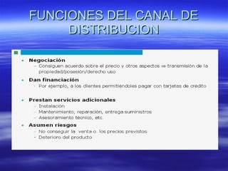 FUNCIONES DEL CANAL DE DISTRIBUCION 