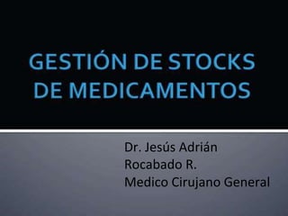 Dr. Jesús Adrián
Rocabado R.
Medico Cirujano General
 