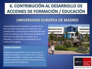 5. CONTRIBUCIÓN Y APOYO A LA EXPRESIÓN CULTURAL / ARTETELEFÓNICATelefónica es es una multinacional con sede central en Madrid; uno de los operadores integrados de telecomunicaciones líder a nivel mundial en la provisión de soluciones de comunicación, información y entretenimiento, con presencia en Europa, África, Latinoamérica y, desde 2010, en Asia.Acciones de patrocinio  para reforzar los valores que definen la personalidad de la marca Telefónica.  5. CONTRIBUCIÓN Y APOYO A LA EXPRESIÓN CULTURAL / ARTETELEFÓNICAElGrupoTelefónica patrocina diferentesactividades e institucionesen el ámbito de la cultura (museos y bibliotecas), del arte (teatros, conciertos), del deporte (ciclismo, fútbol, tenis).  Entre todos, un proyecto resulta particularmente  interesante y atractivo: “Viaje al interior de la Cultura”.http://www.youtube.com/watch?v=zcohZGKB0oI