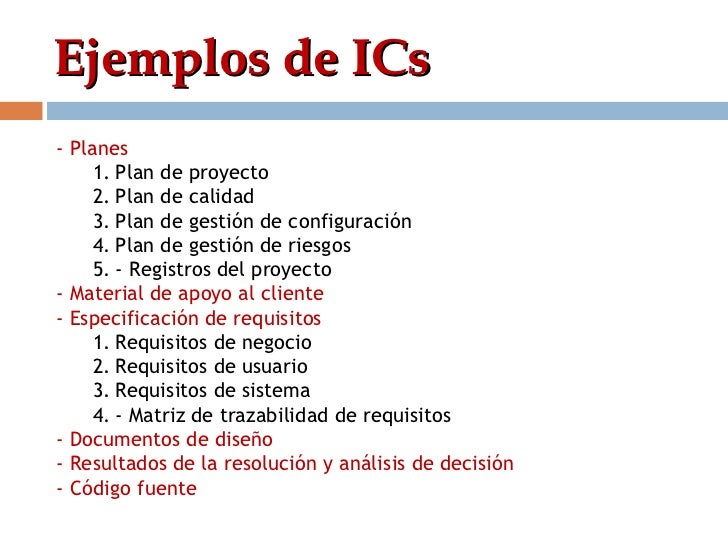 Gestion De La Configuracion Del Software Ejemplo